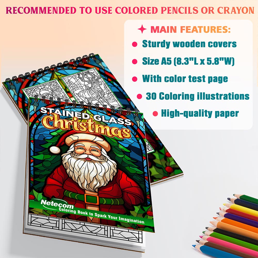 Netecom Stained Glass Christmas Coloring Sheets For Adults
