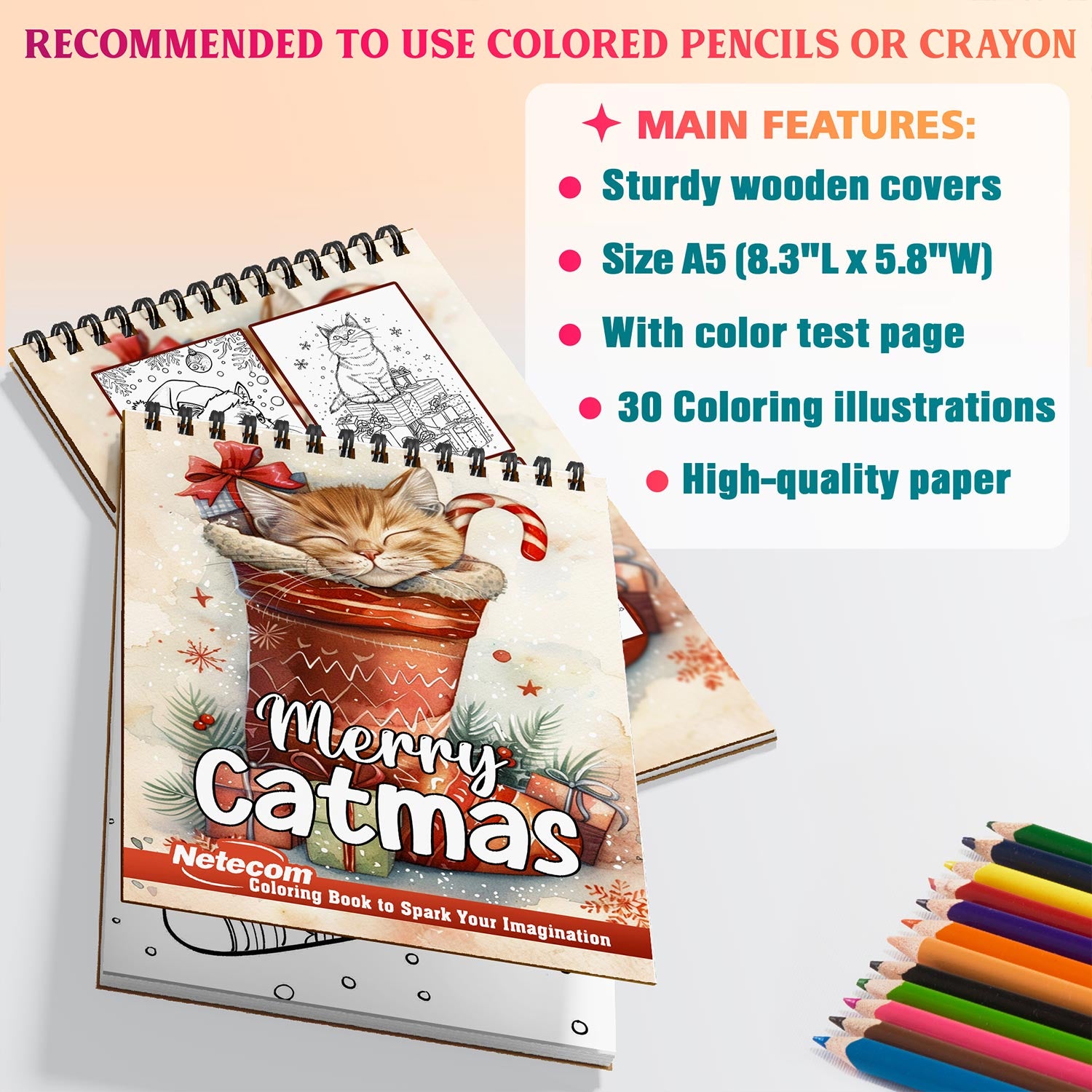 Netecom Merry Catmas Coloring Sheets For Adults
