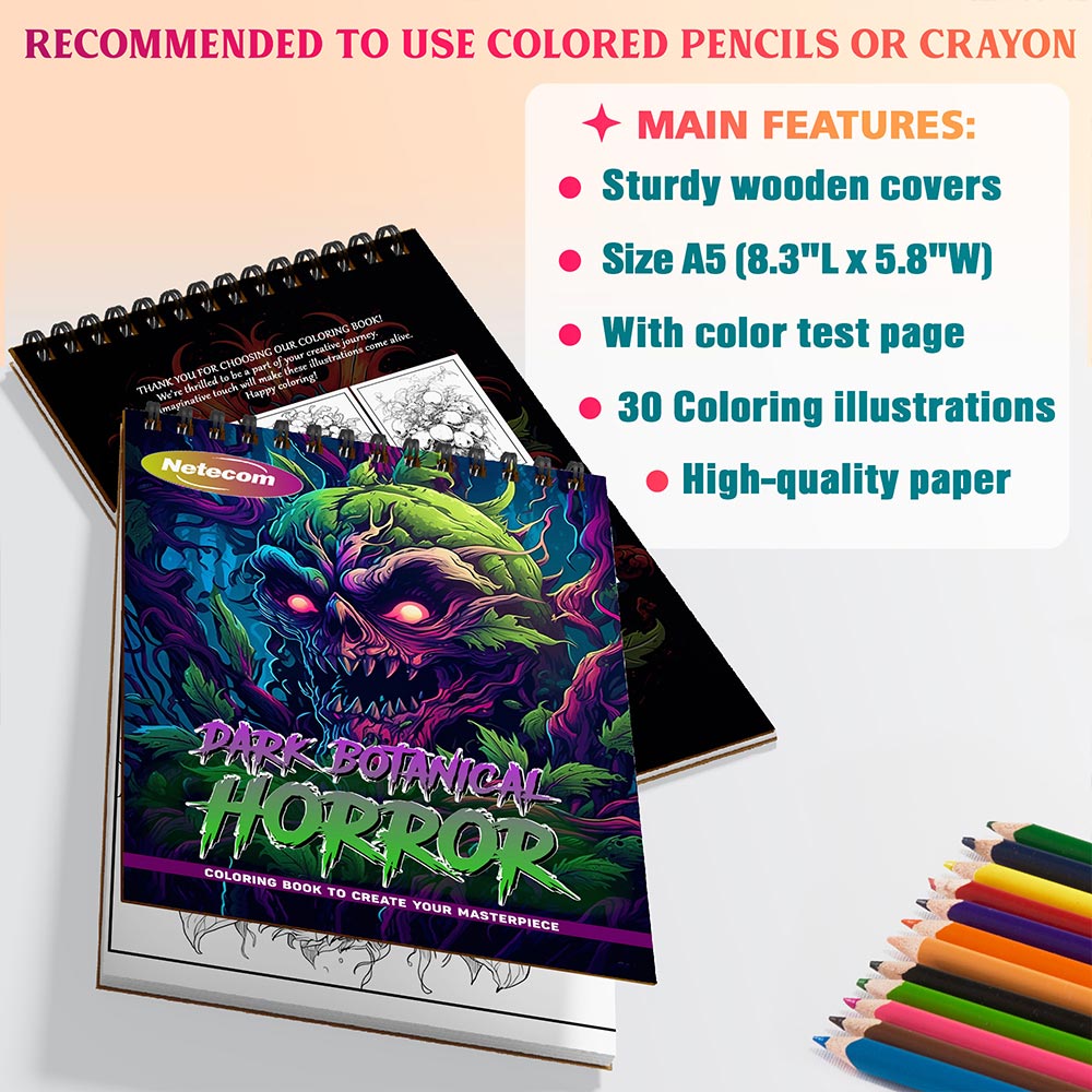 Netecom Dark Botanical Horror Coloring Sheets For Adults