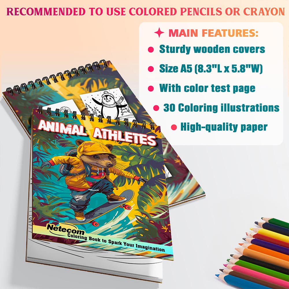 Netecom Animal Athletes Coloring Sheets For Adults