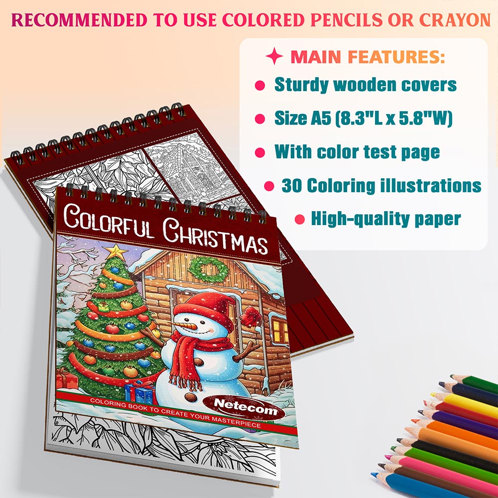 Netecom Colorful Christmas Coloring Sheets For Adults