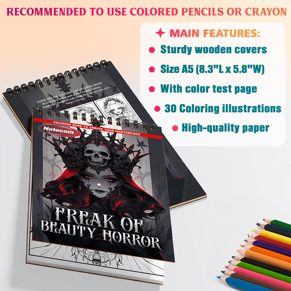 Netecom Freak of Beauty Horror Coloring Sheets For Adults