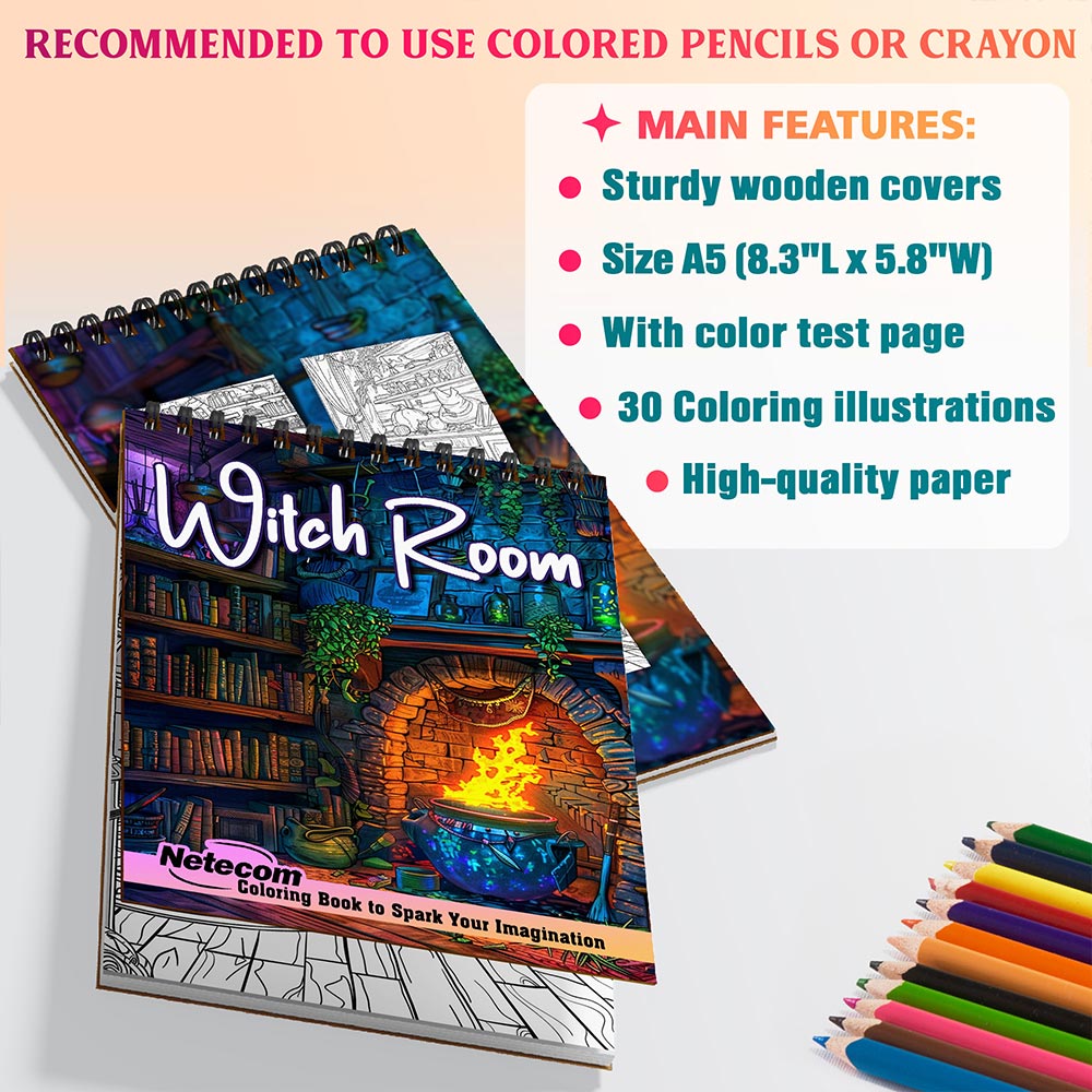 Netecom Witch Room Coloring Sheets For Adults