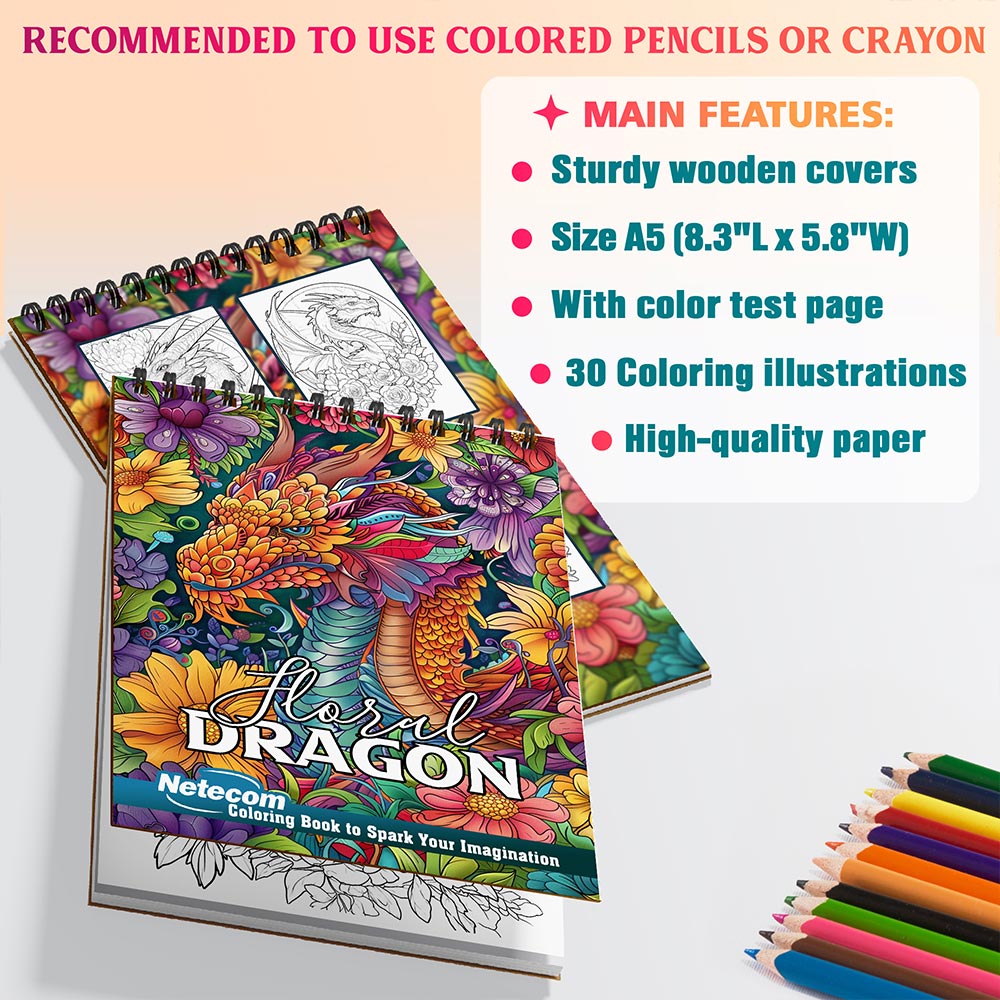 Netecom Floral Dragon Coloring Sheets For Adults