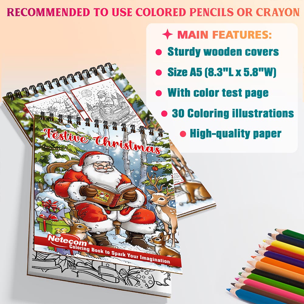 Netecom Festive Christmas Coloring Sheets For Adults
