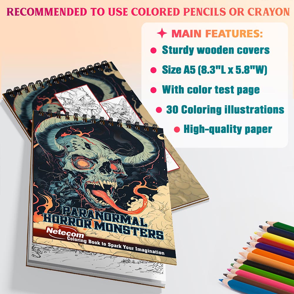 Netecom Paranormal Horror Monsters Coloring Sheets For Adults