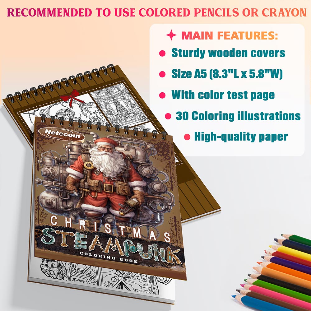 Netecom Steampunk Christmas Coloring Sheets For Adults