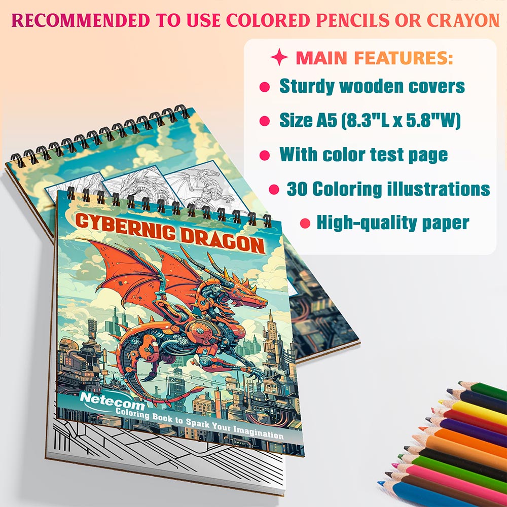 Netecom Cybernic Dragon Coloring Sheets For Adults