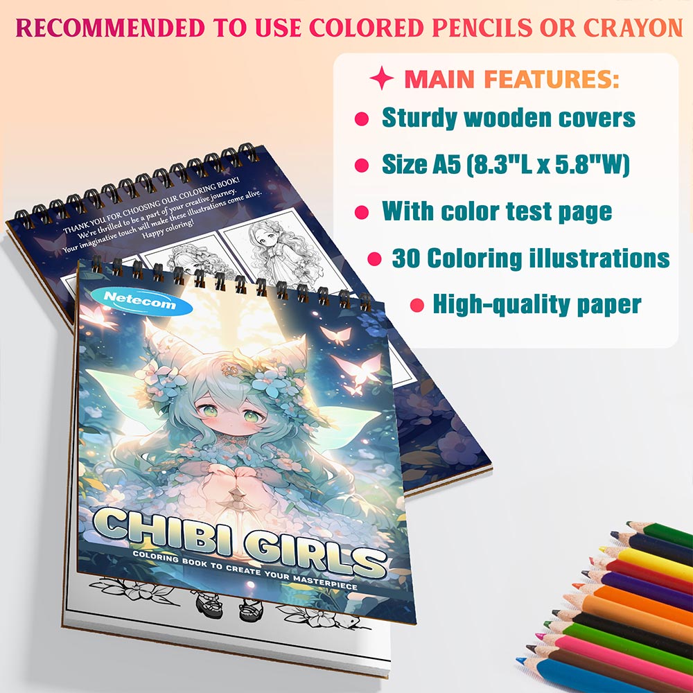 Netecom Chibi Girls Coloring Sheets For Adults