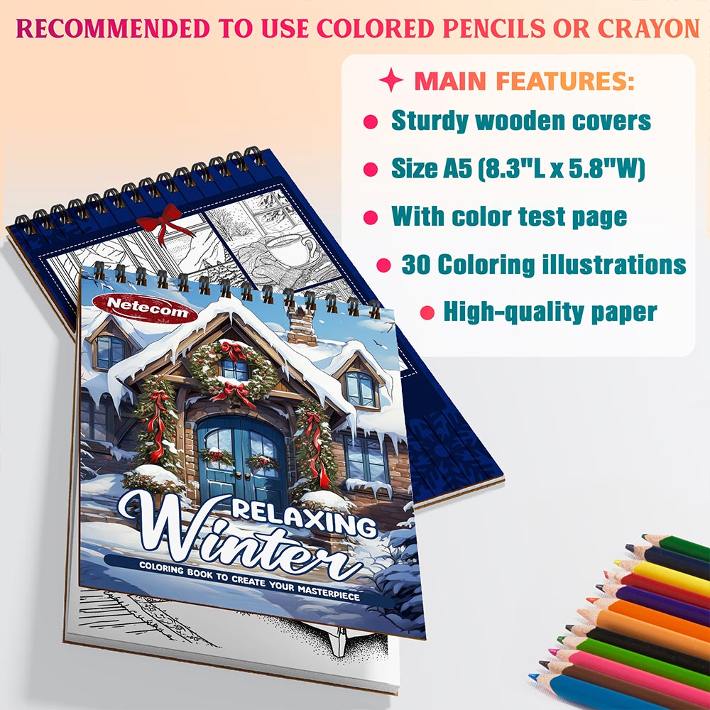 Netecom Relaxing Winter Coloring Sheets For Adults