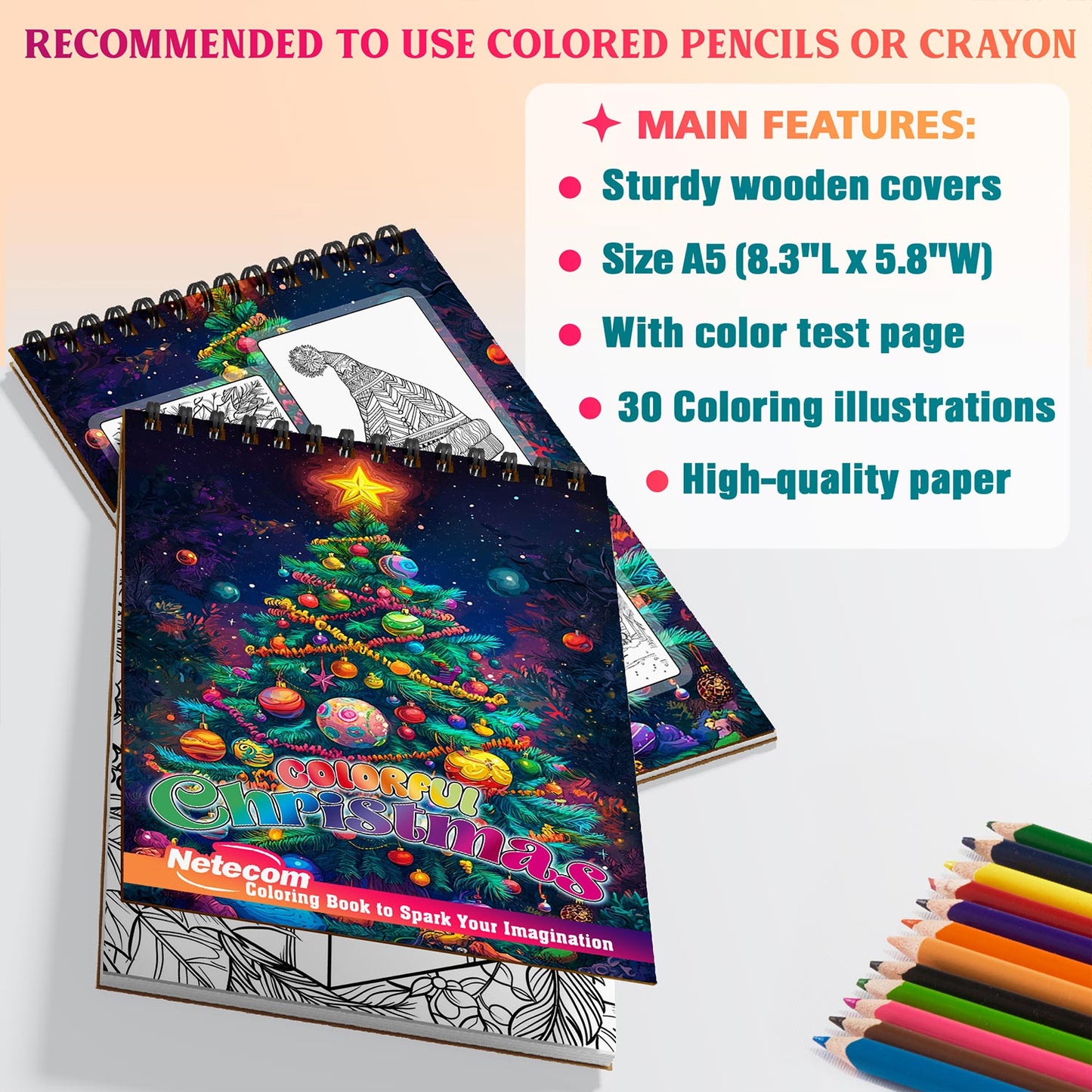 Netecom Colorful Christmas Coloring Sheets For Adults