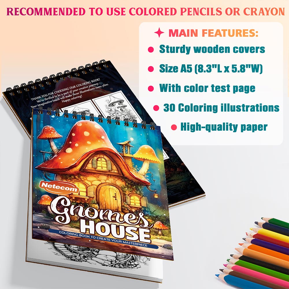 Netecom Gnomes House Coloring Sheets For Adults
