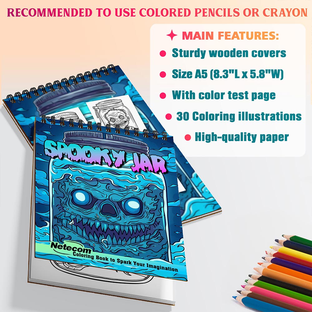 Netecom Spooky Jar Coloring Sheets For Adults