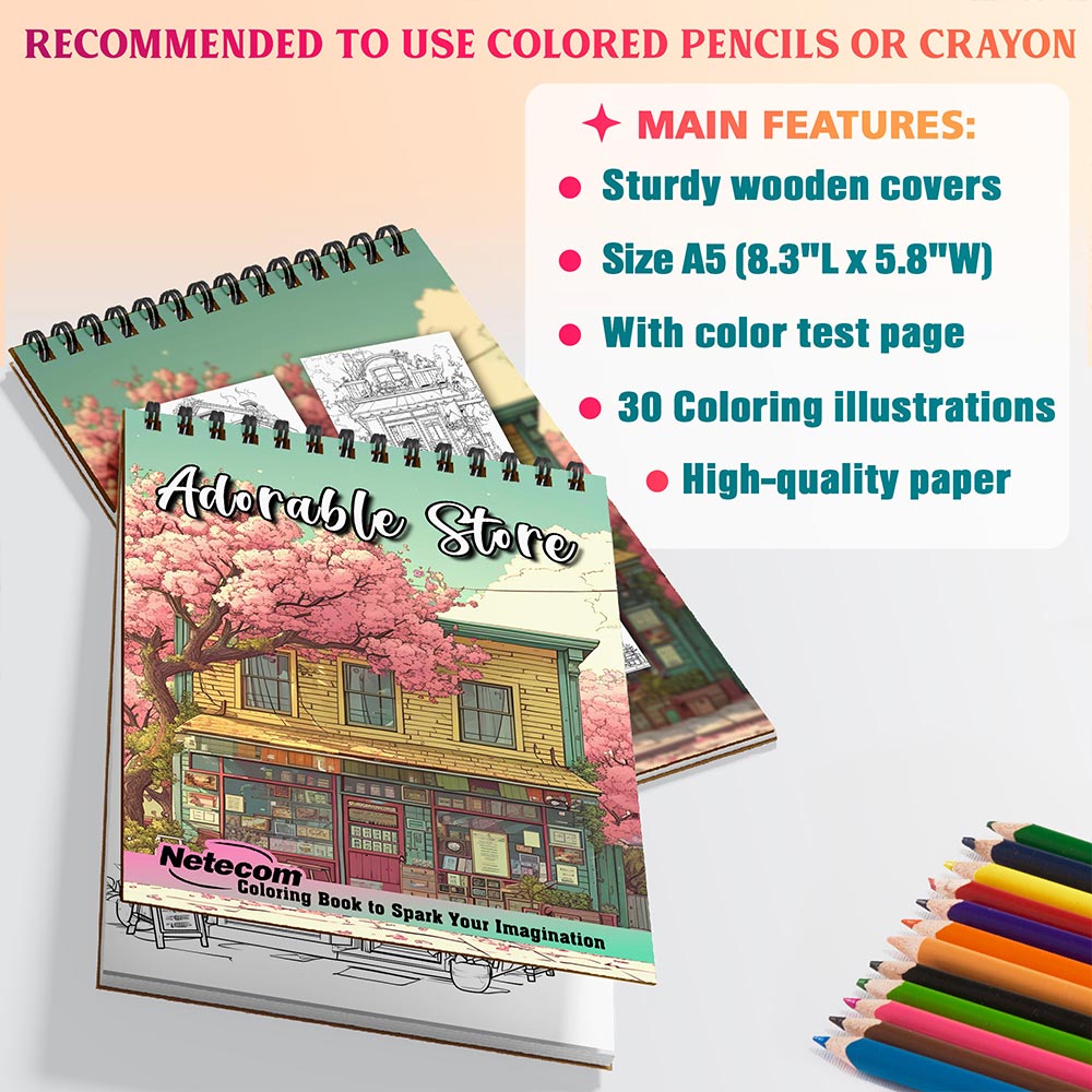 Netecom Adorable Store Coloring Sheets For Adults