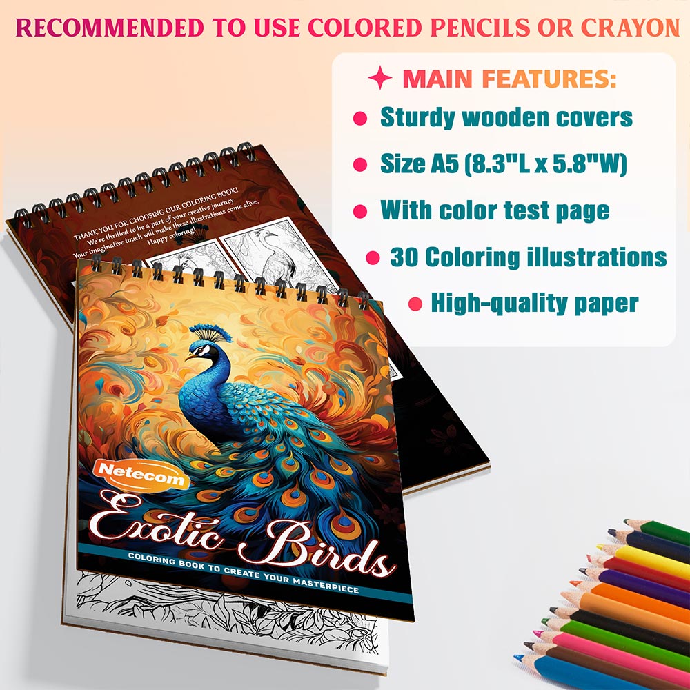 Netecom Exotic Birds Coloring Sheets For Adults