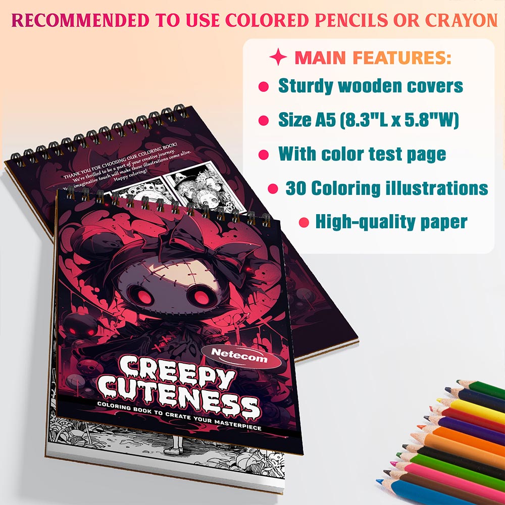 Netecom Creepy Cuteness Coloring Sheets For Adults