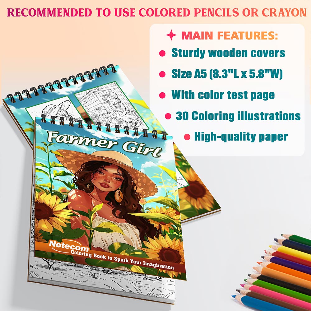 Netecom Farmer Girl Coloring Sheets For Adults