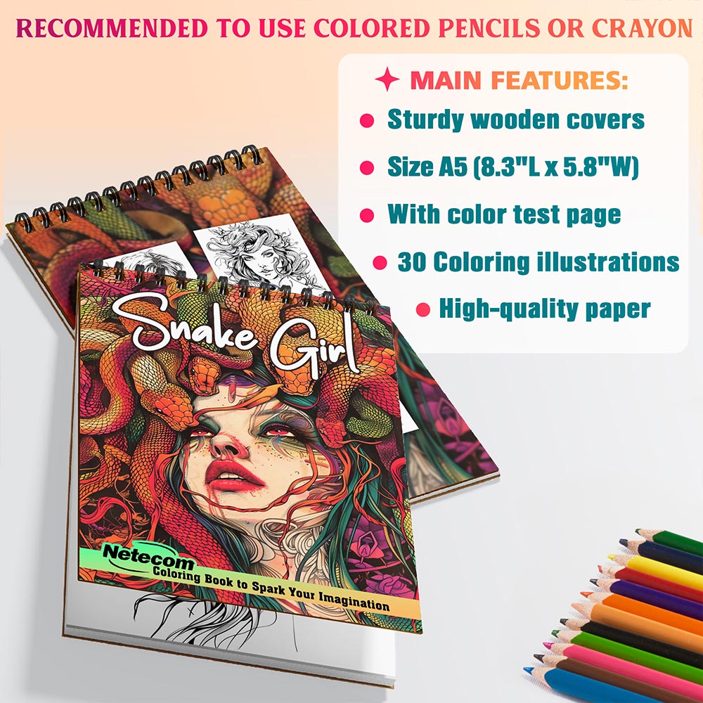 Netecom Snake Girl Coloring Sheets For Adults