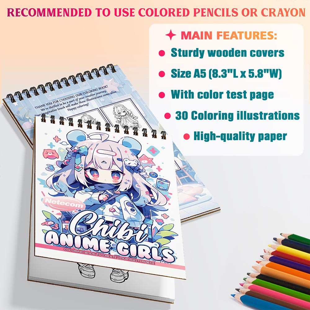 Netecom Chibi Anime Girls Coloring Sheets For Adults