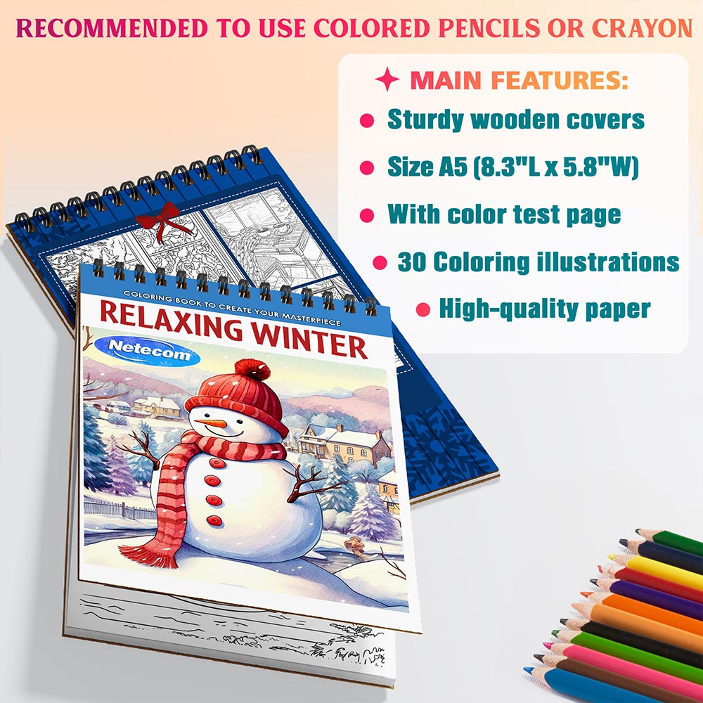 Netecom Relaxing Winter Coloring Sheets For Adults