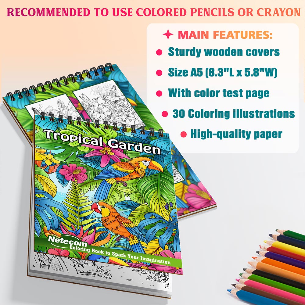Netecom Tropical Garden Coloring Sheets For Adults