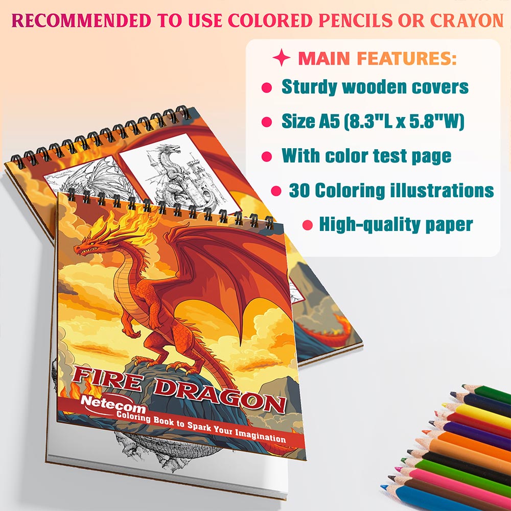 Netecom Fire Dragon Coloring Sheets For Adults