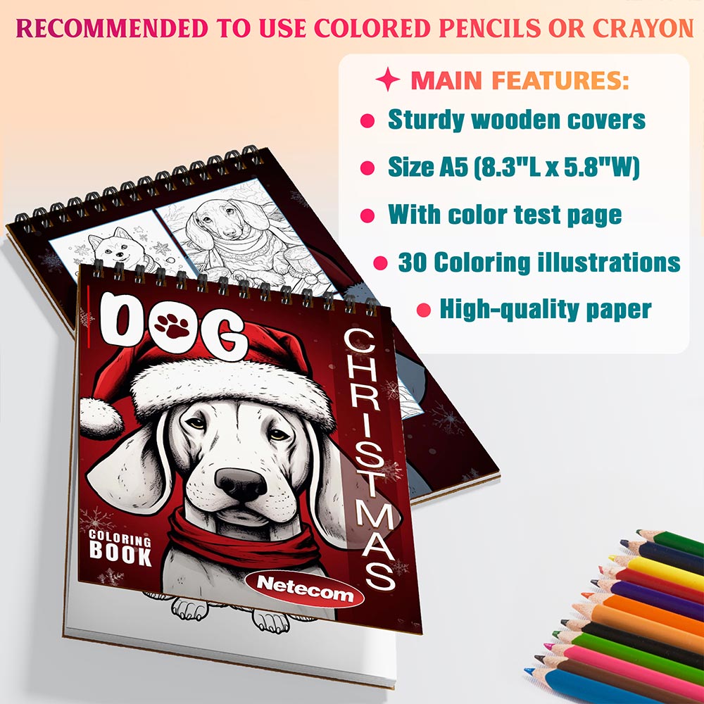 Netecom Christmas Dog Coloring Sheets For Adults