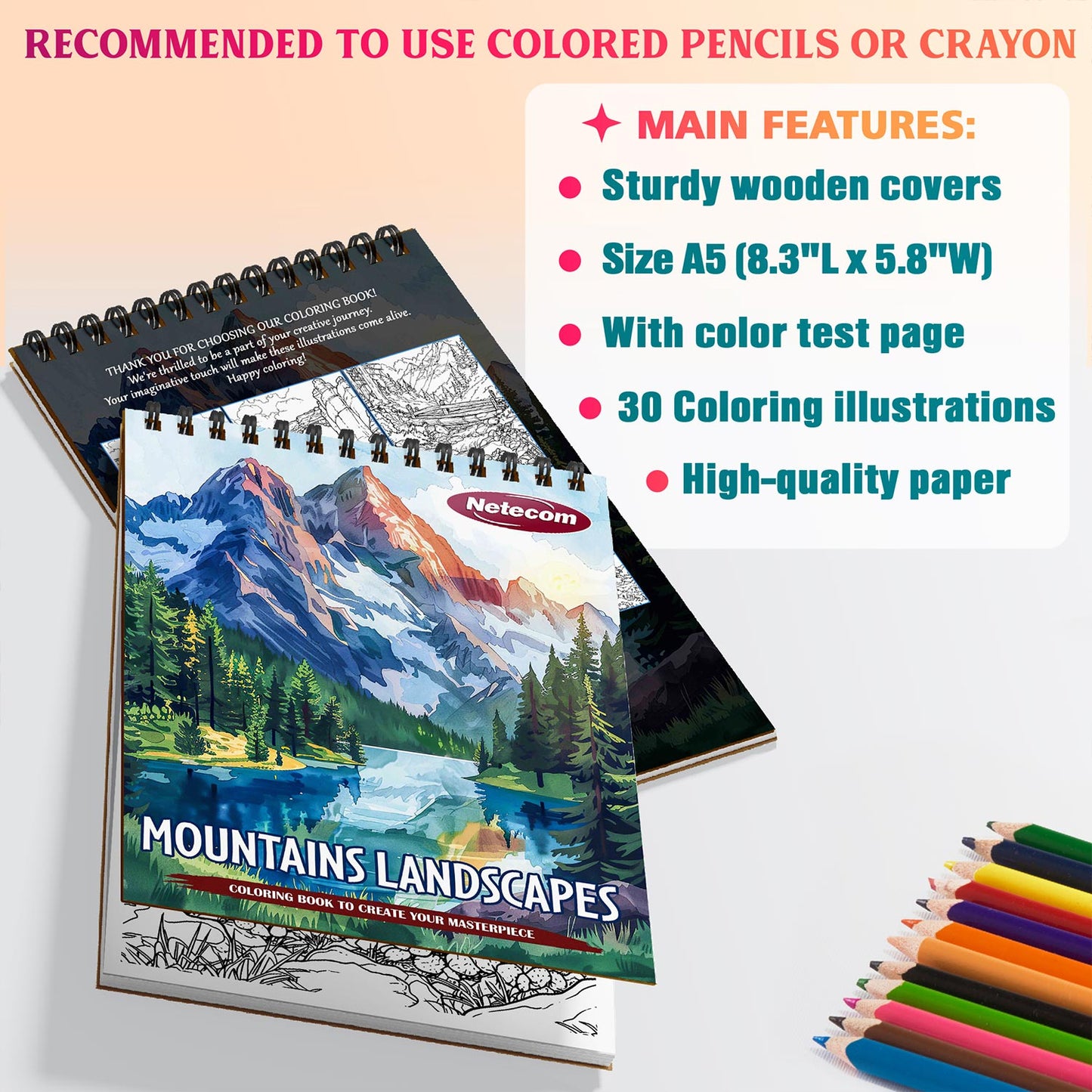 Netecom Mountains Landscapes Coloring Sheets For Adults