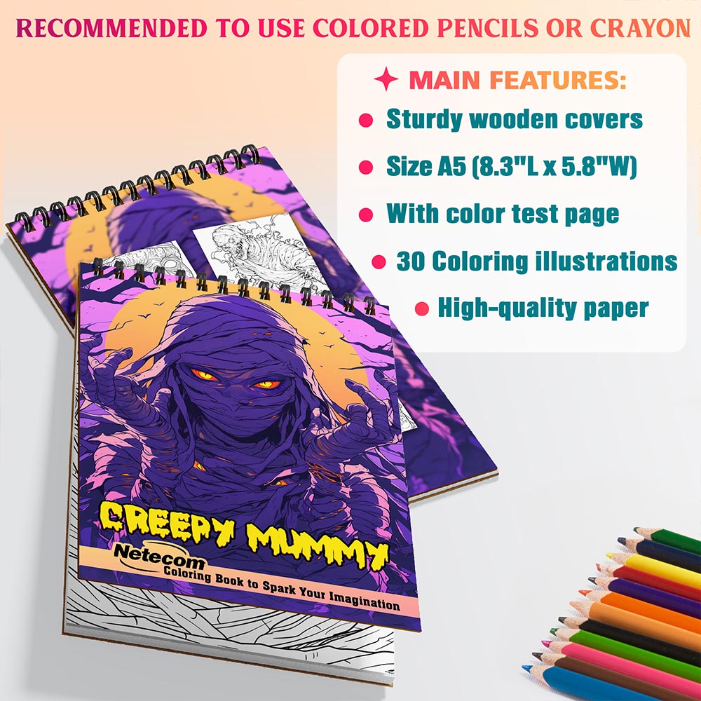 Netecom Creepy Mummy Coloring Sheets For Adults