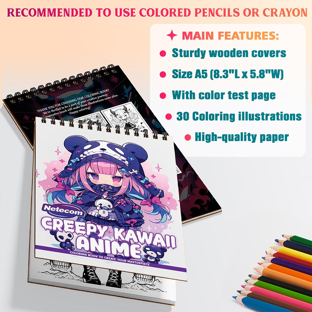 Netecom Creepy Kawaii Anime Coloring Sheets For Adults