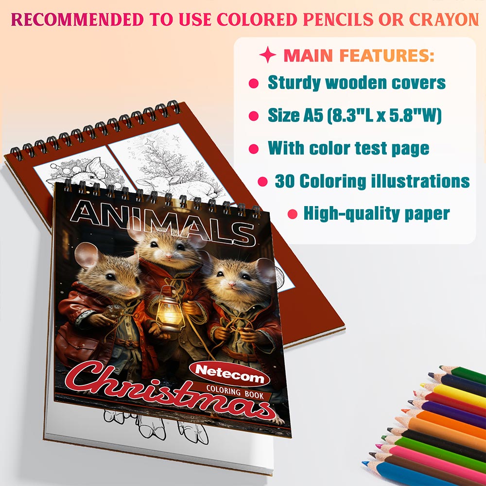 Netecom Christmas Animal Coloring Sheets For Adults
