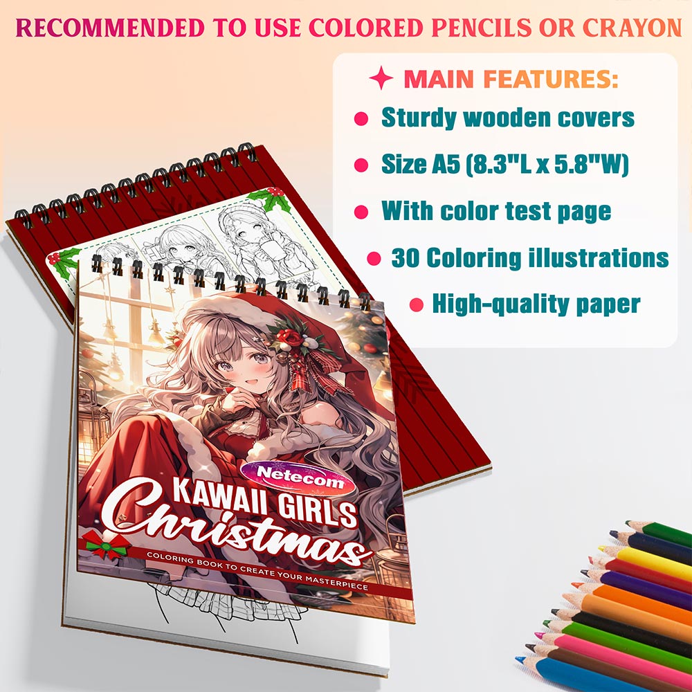 Netecom Kawaii Girls Christmas Coloring Sheets For Adults