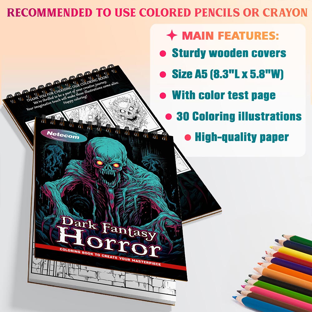 Netecom Dark Fantasy Horror Coloring Sheets For Adults