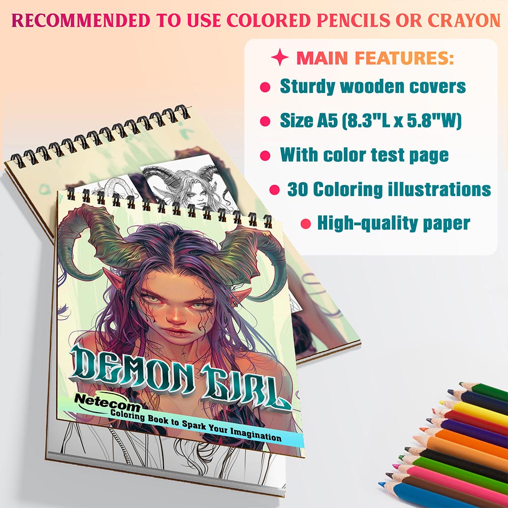 Netecom Demon Girl Coloring Sheets For Adults