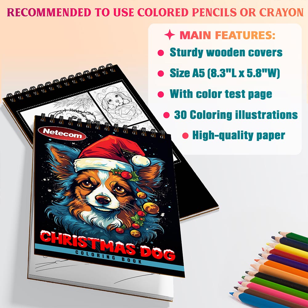 Netecom Christmas Dog Coloring Sheets For Adults
