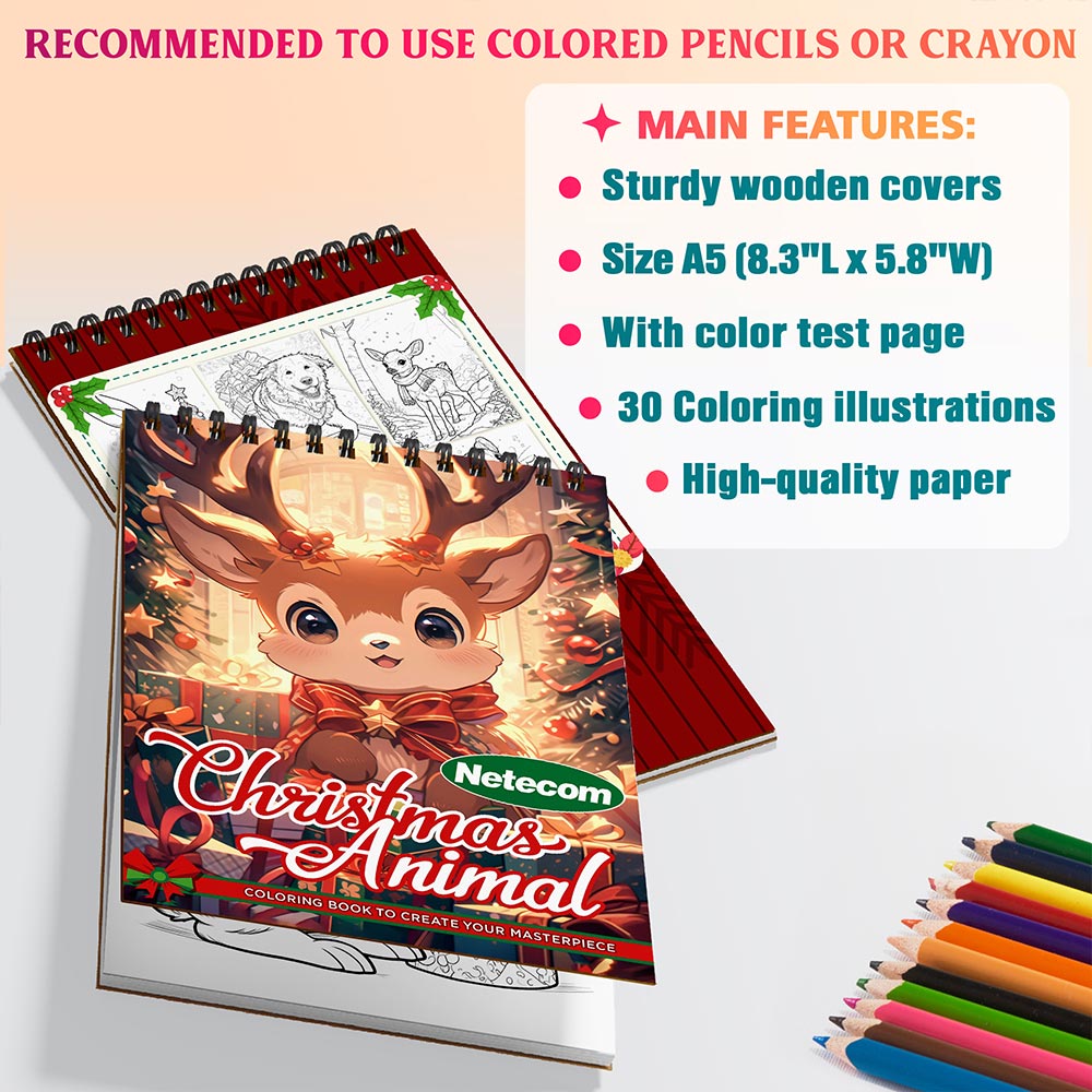 Netecom Christmas Animal Coloring Sheets For Adults