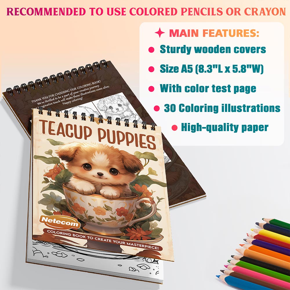 Netecom Teacup Puppies Coloring Sheets For Adults