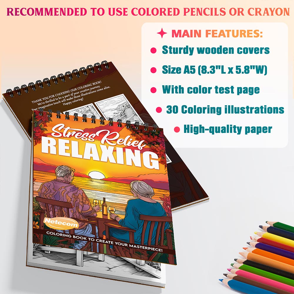 Netecom Stress Relief Relaxing Coloring Sheets For Adults