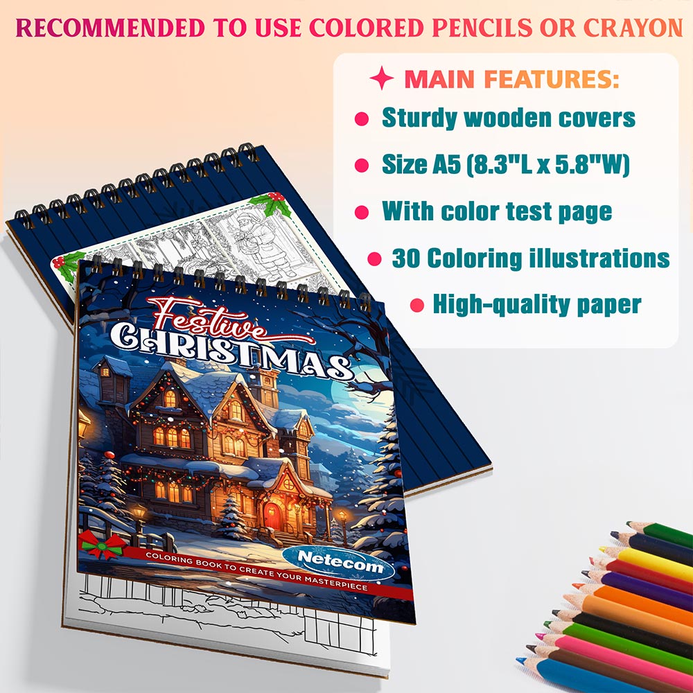 Netecom Festive Christmas Coloring Sheets For Adults