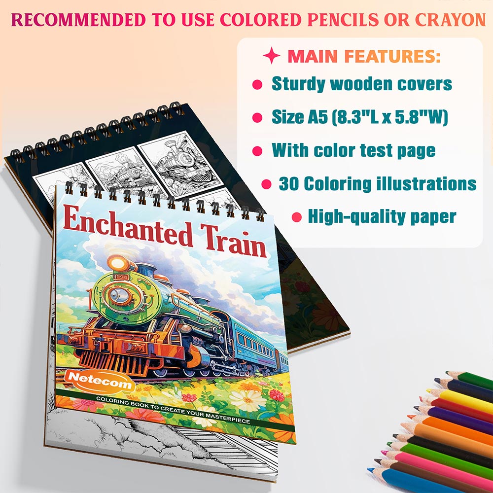 Netecom Enchanted Train Coloring Sheets For Adults