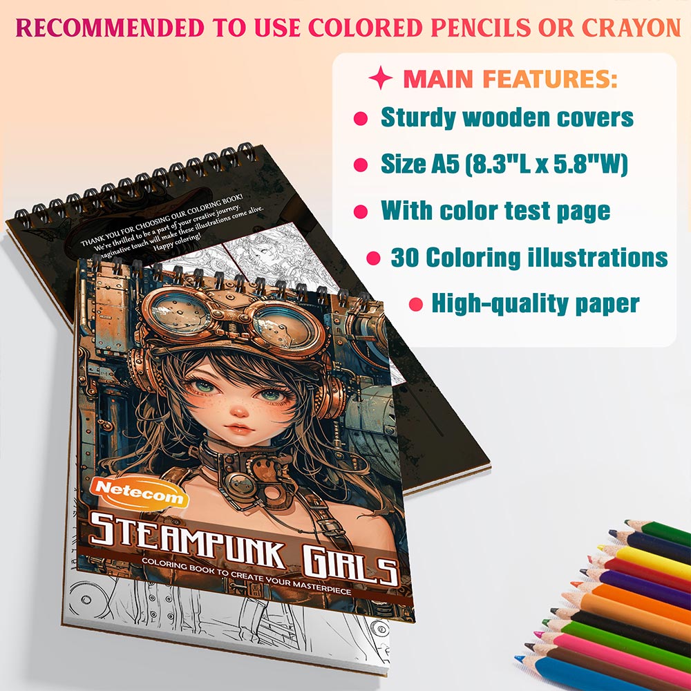 Netecom Steampunk Girls Coloring Sheets For Adults