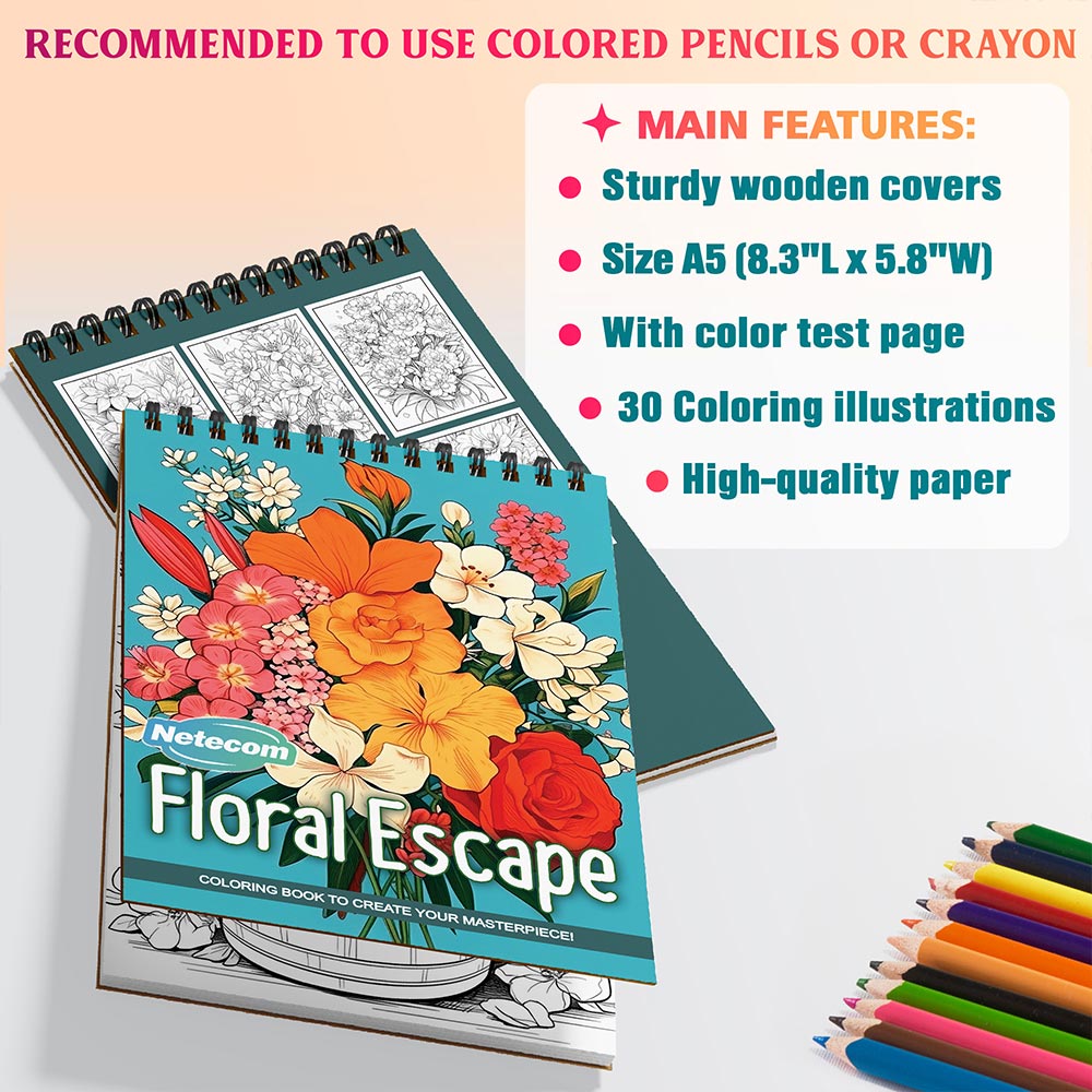 Netecom Floral Escape Coloring Sheets For Adults