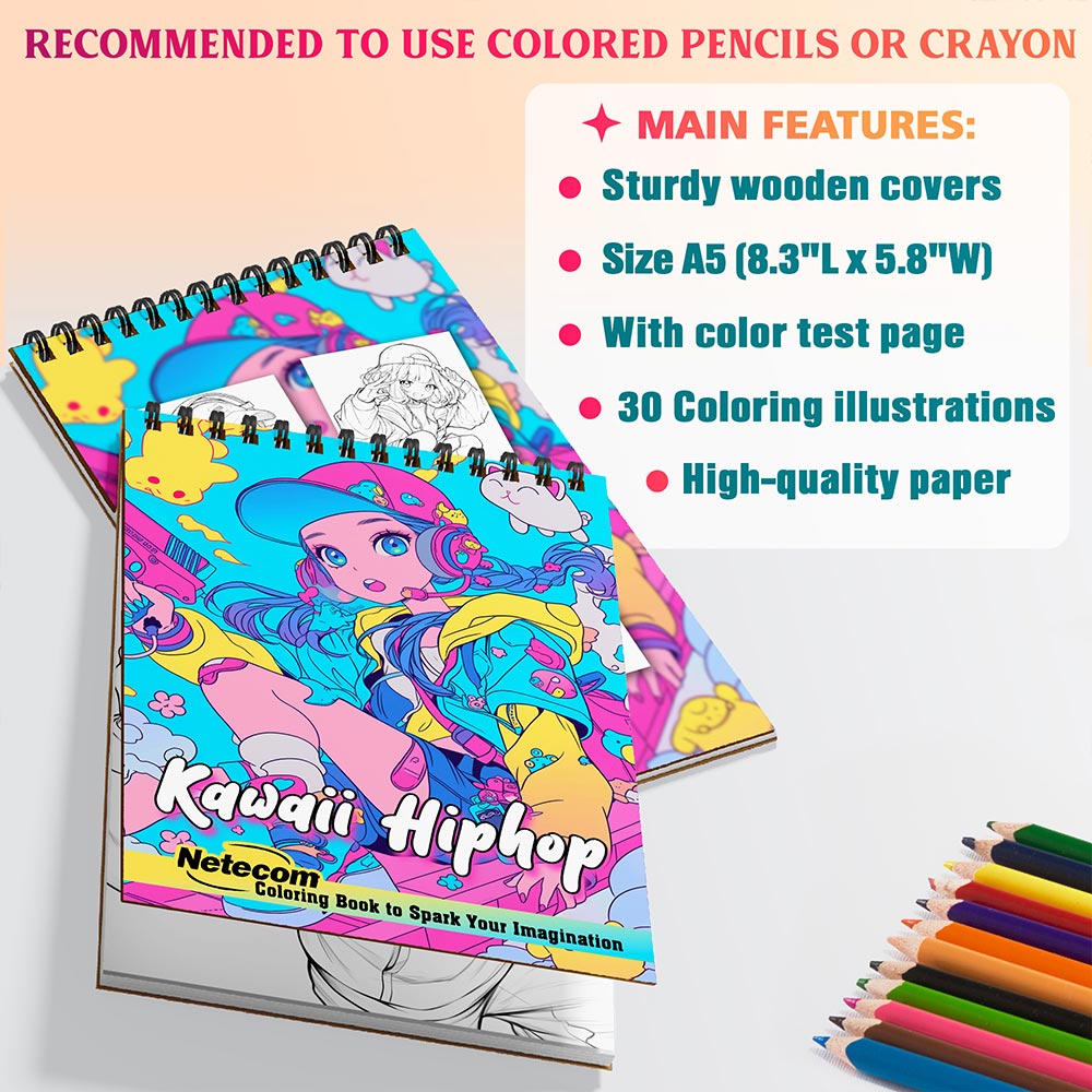Netecom Kawaii Hiphop Coloring Sheets For Adults
