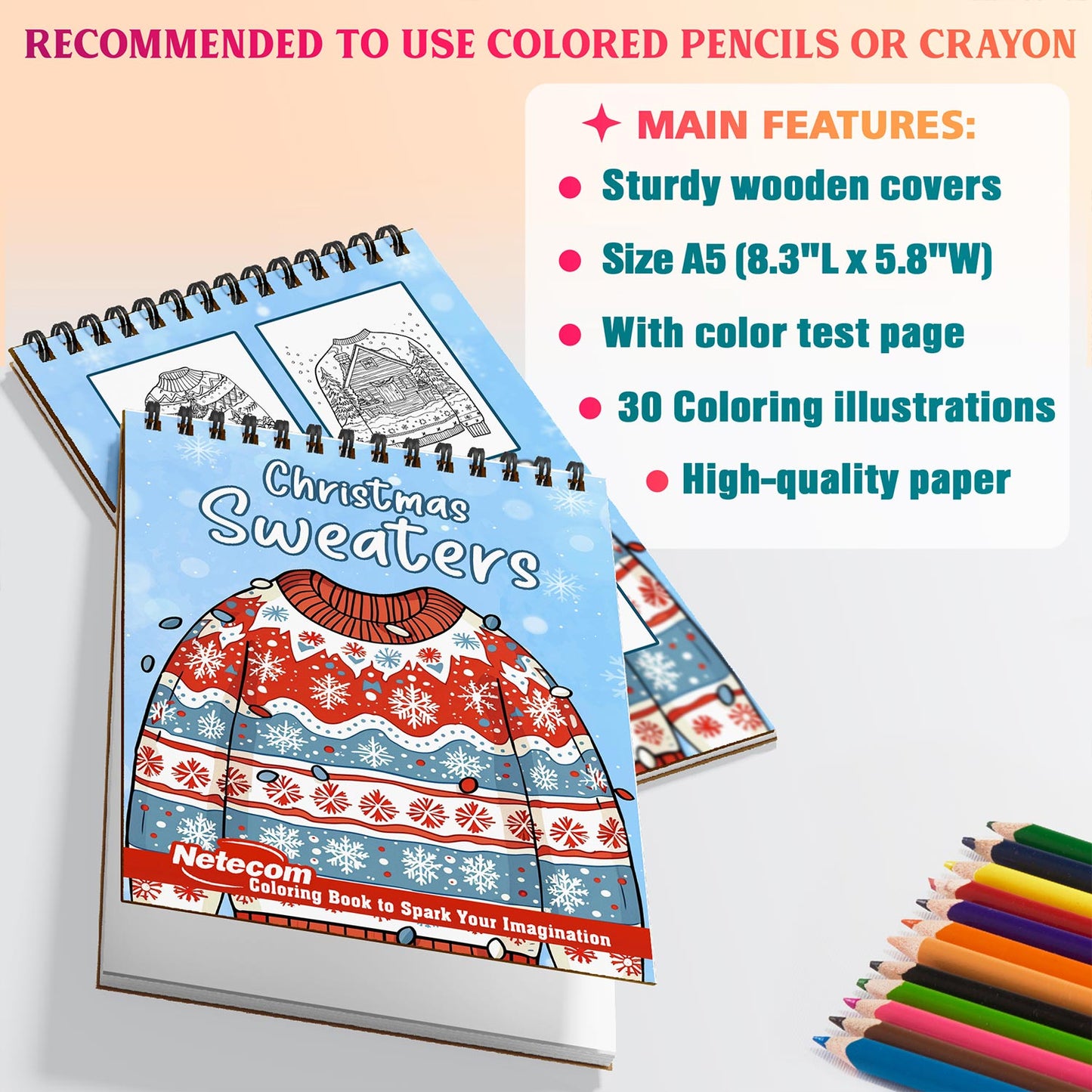 Netecom Christmas Sweaters Coloring Sheets For Adults