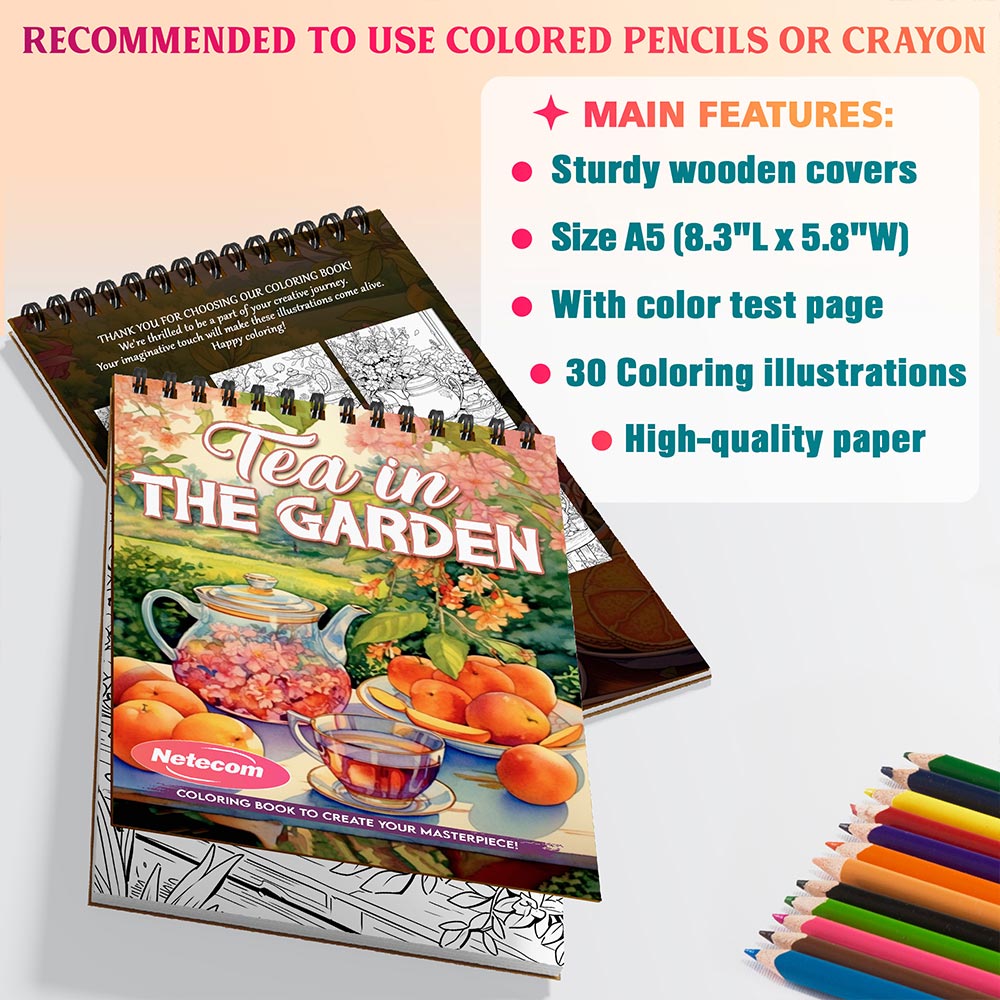 Netecom Tea in the Garden Coloring Sheets For Adults