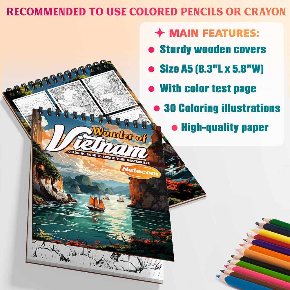 Netecom Wonder of Vietnam Coloring Sheets For Adults