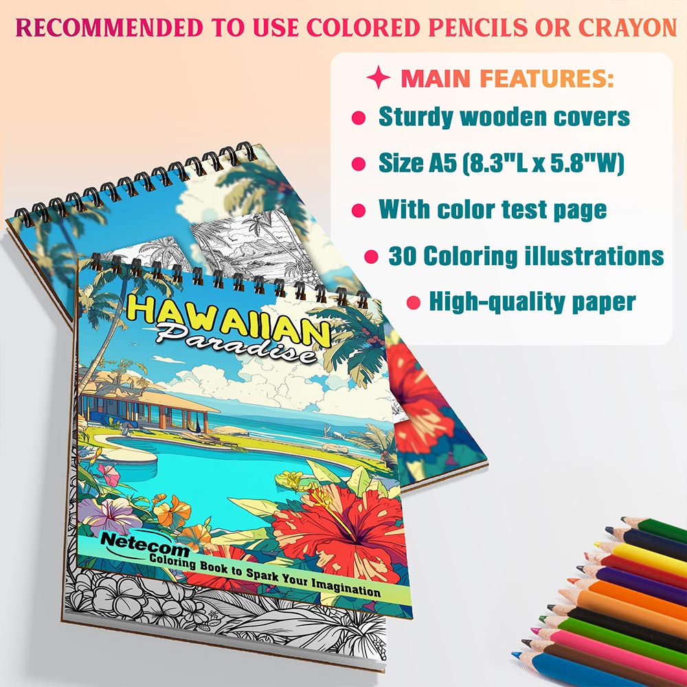 Netecom Hawaiian Paradise Coloring Sheets For Adults