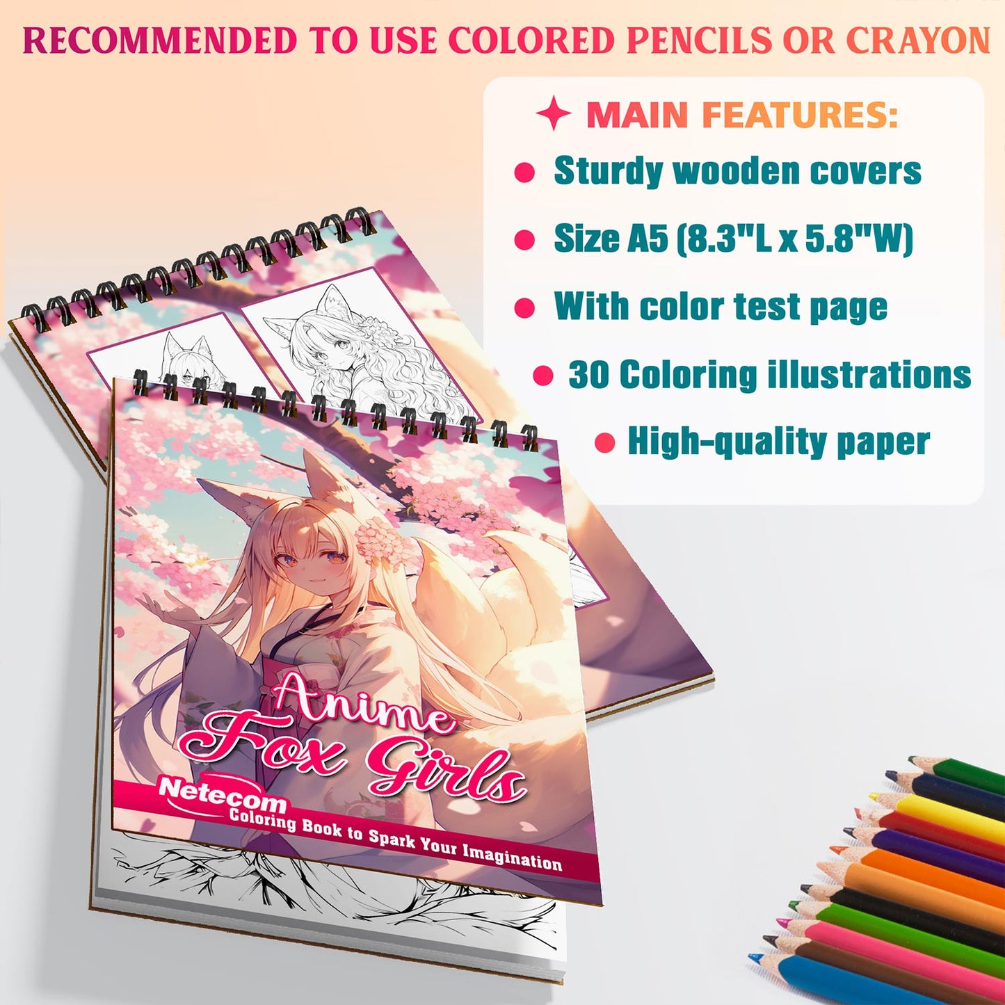 Netecom Anime Fox Girl Coloring Sheets For Adults