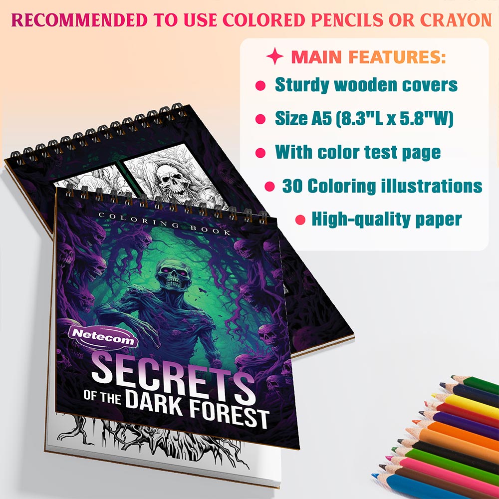 Netecom Secrets of the Dark Forest Coloring Sheets For Adults