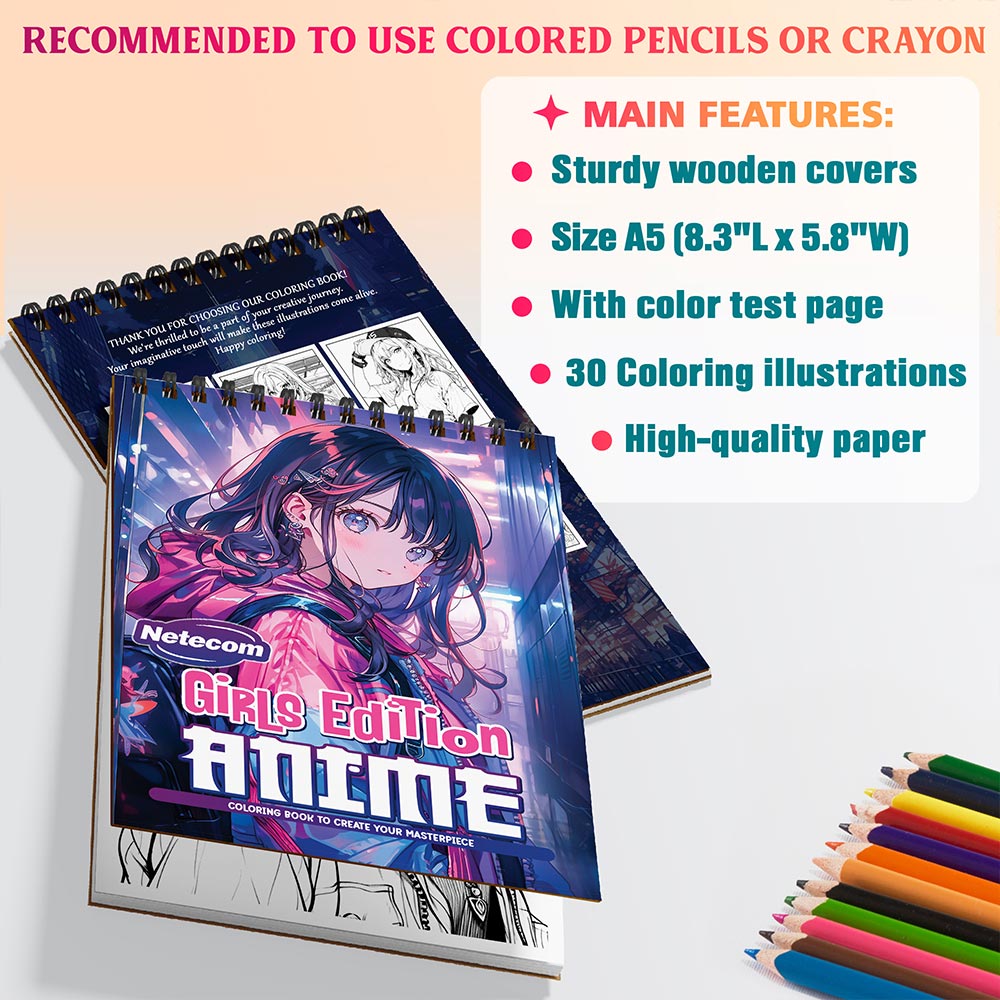 Netecom Girls Edition Anime Coloring Sheets For Adults